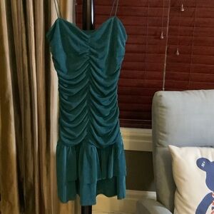 Forever 21 Teal Ruched Mini Dress